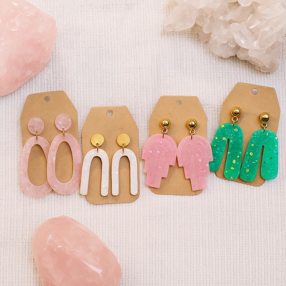 Beautiful Hand Made Crystal Earrings Bundle Set Lot